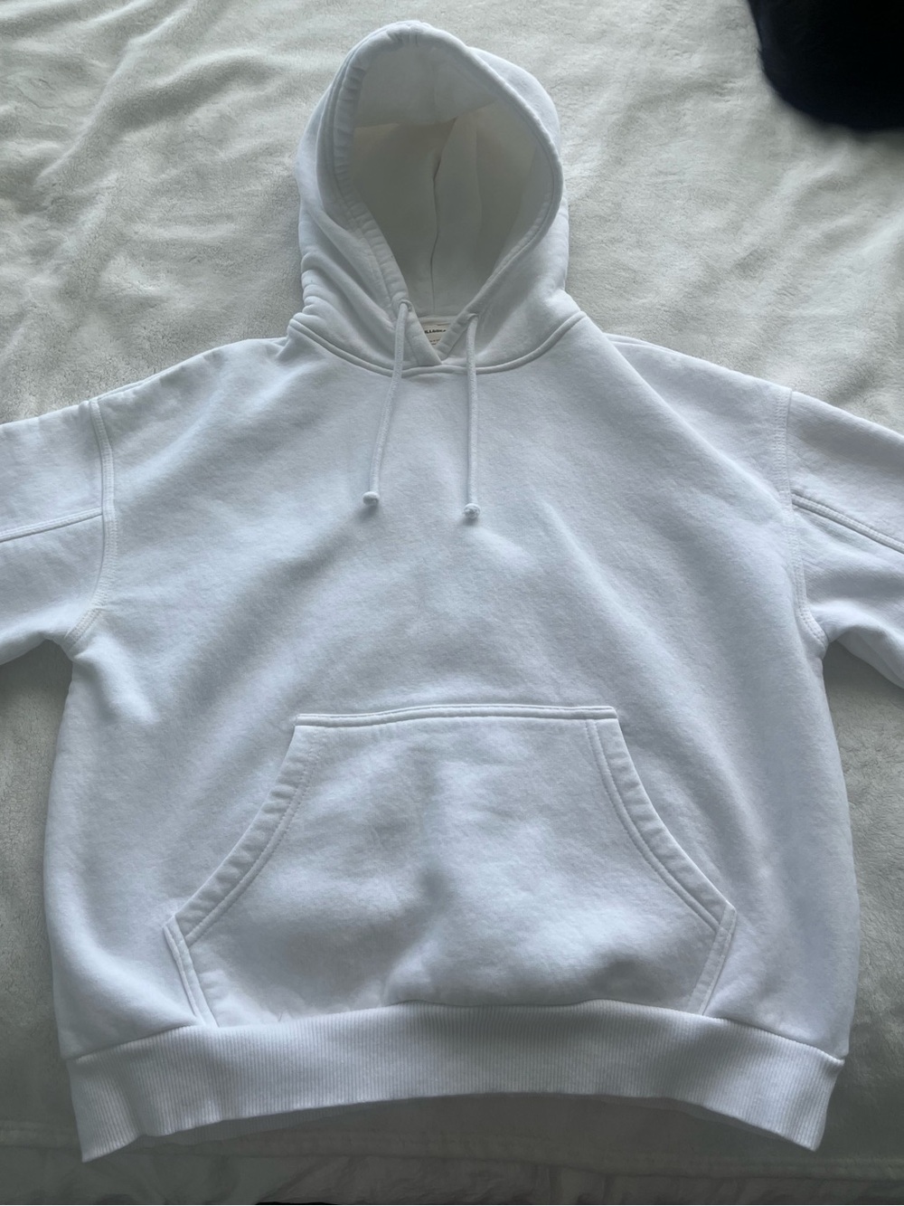 Pull&Bear White Hoodie with Pocket